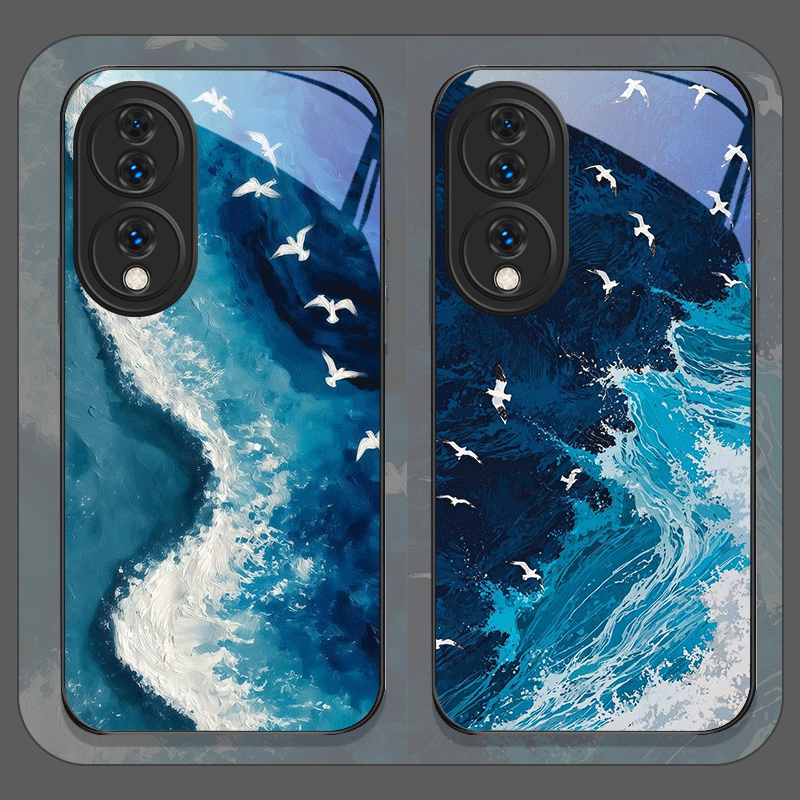 Huawei Mate 60 - 여름 해변 푸른 바다 물결 프린트