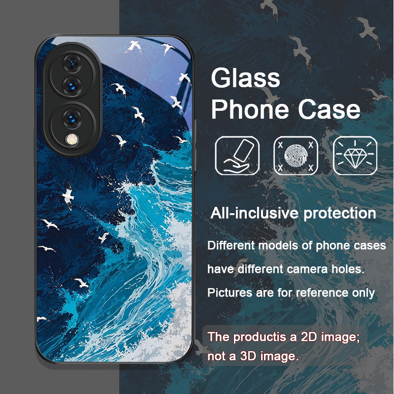 여름 해변 푸른 바다 물결 프린트 강화유리 폰 케이스  - Huawei Mate 60 리뷰 및 가격