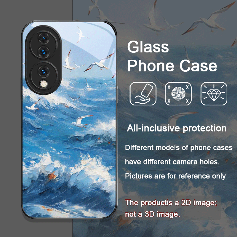 여름 해변 푸른 바다 물결 프린트 강화유리 폰 케이스  - Huawei Mate 60 리뷰 및 가격